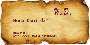 Werb Daniló névjegykártya